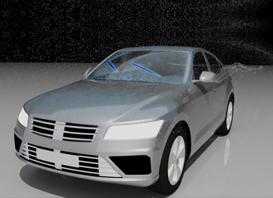 CAD diagram of car for vehicle water management and soiling cfd |WLTP