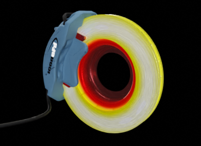 CFD-Simulationsdiagramm für Bremskühlung im Automobilbereich