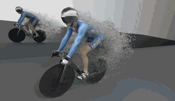 Cycling simulation of aerodynamics